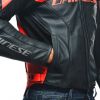 Dainese RACING 4 letní sportovní kožená bunda černá/fluo-červená